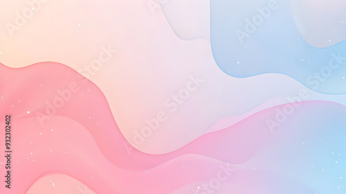 Abstract pink and blue gradient background with white dots.