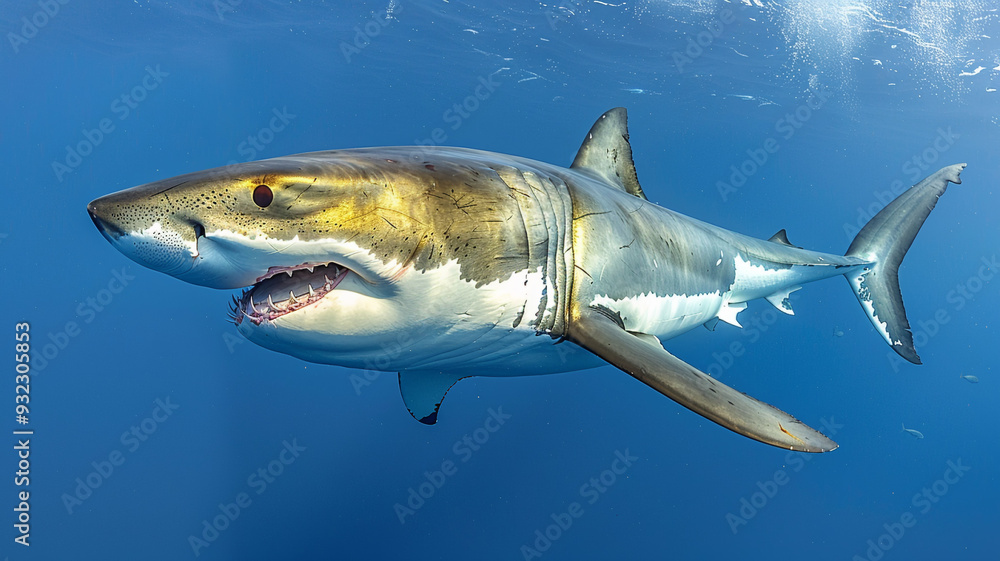 Fototapeta premium Beautiful white shark close up
