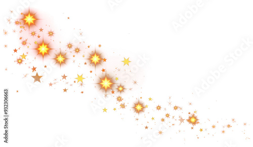 PNG vector style minimal yellow light effect, small group of *glowing sparkle star* decoration, simple, clean, isolated on black background --ar 3:2