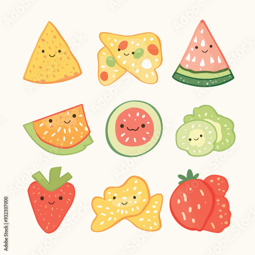 Vector Veggie Chip simple and mini