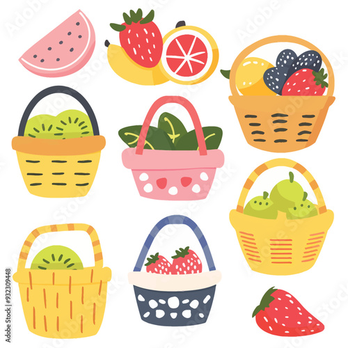 Vector Market Basket simple and mi