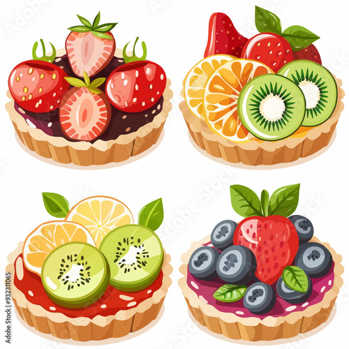Vector Fruit Tart simple and minim