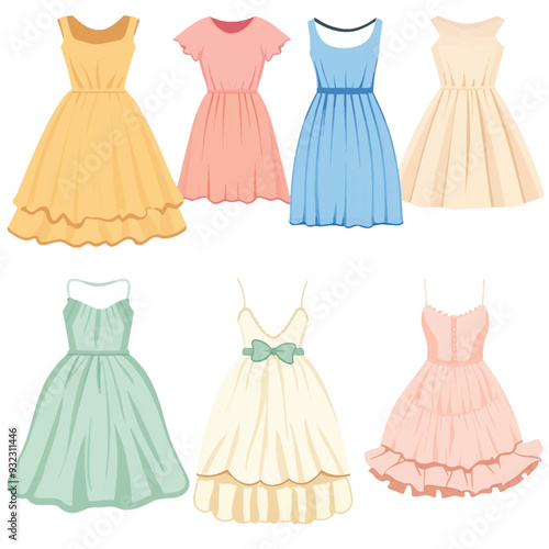 Vector Spring Dress simple and min