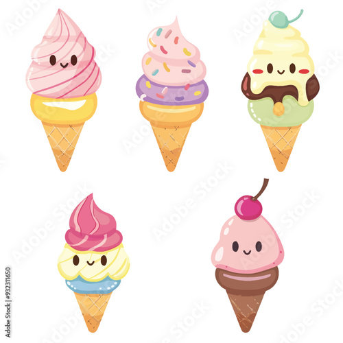 Vector Ice Cream simple and minima