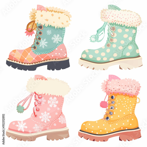 Vector Snow Boots simple and minim