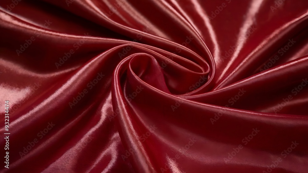 Fototapeta premium Luxurious Close-Up of Shiny Red Satin Fabric with Dramatic Folds and Smooth Texture