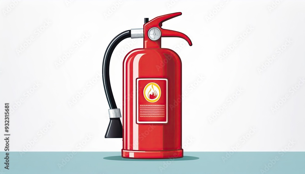 Obraz premium red fire extinguisher on a white background
