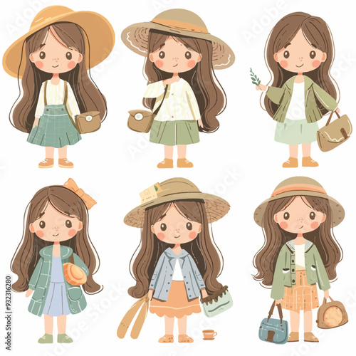 Vector Girl Getting simple and min