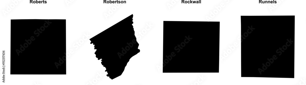 Roberts, Robertson, Rockwall, Runnels outline maps Roberts, Robertson, Rockwall, Runnels outline maps