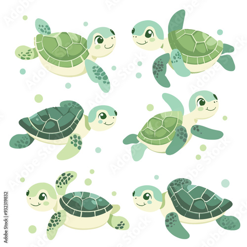 Vector Sea Turtle simple and minim