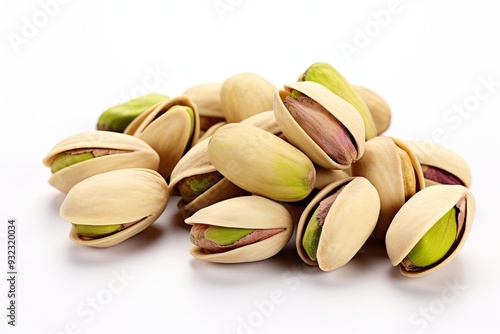 Pistachios isolated on white background