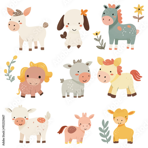 Wallpaper Mural Vector Farmyard simple and minimal Torontodigital.ca