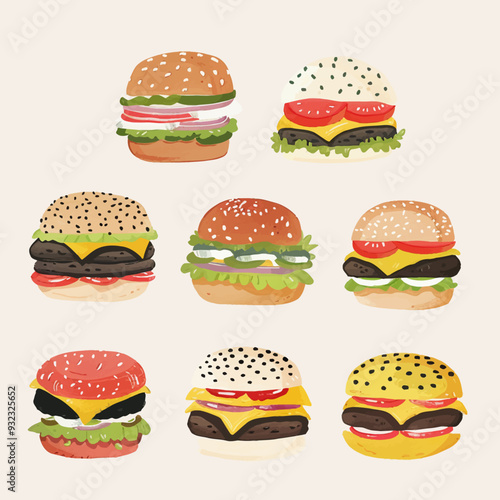 Vector Cheeseburger simple and min