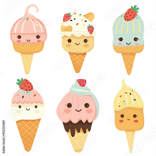 Vector Ice Cream simple and minima