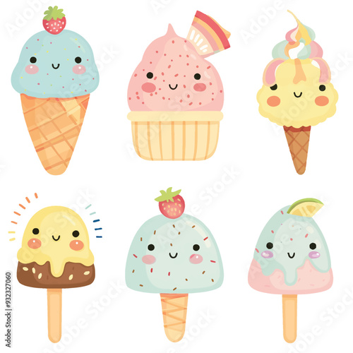 Vector Ice Cream simple and minima