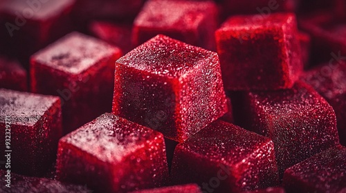  Red cubes stacked on top of one another