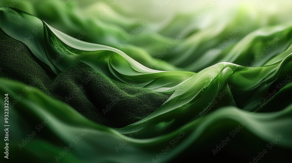 3D Abstract Background Featuring Eco Friendly Waves and Natural Forms 3D Abstract Background Featuring Eco Friendly Waves and Natural Forms