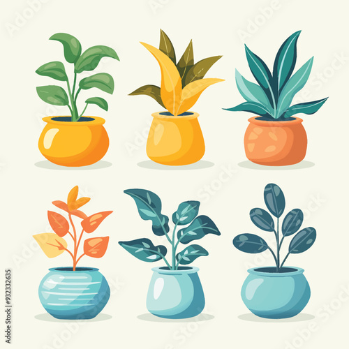 Vector Philodendron in vase simple