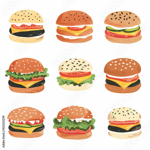 Vector Cheeseburger simple and min