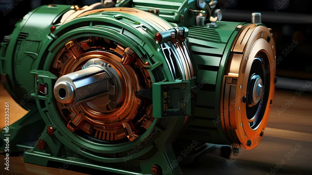 Asynchronous industrial electric motor for a chemical centrifugal pump in a manufacturing plant Asynchronous industrial electric motor for a chemical centrifugal pump in a manufacturing plant