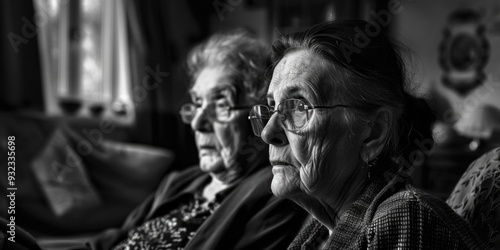 Older women relaxing at home, ideal for family or friendship scenes