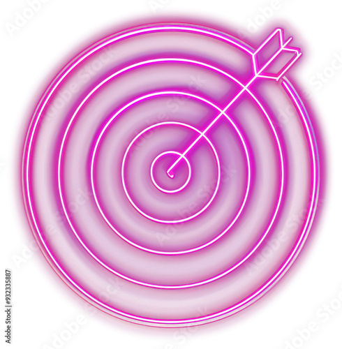 PNG Neon target with arrow
