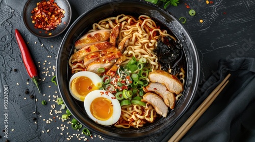 Delicious Ramen with Chicken and Egg