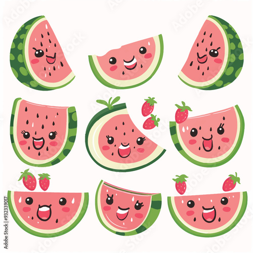 Vector Watermelon simple and minim