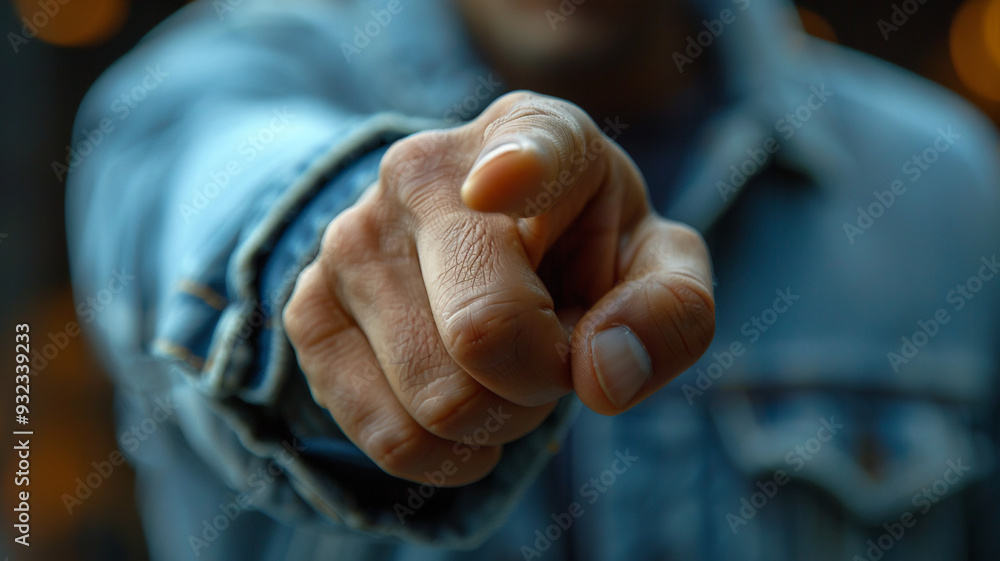 Mature male gestures with extended index finger. Mature male gestures with extended index finger.