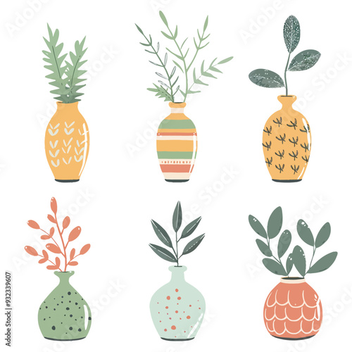 Vector Fern in vase simple and min