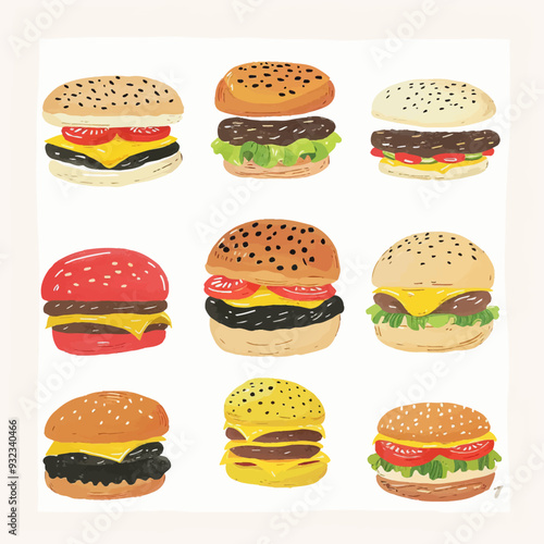 Vector Cheeseburger simple and min
