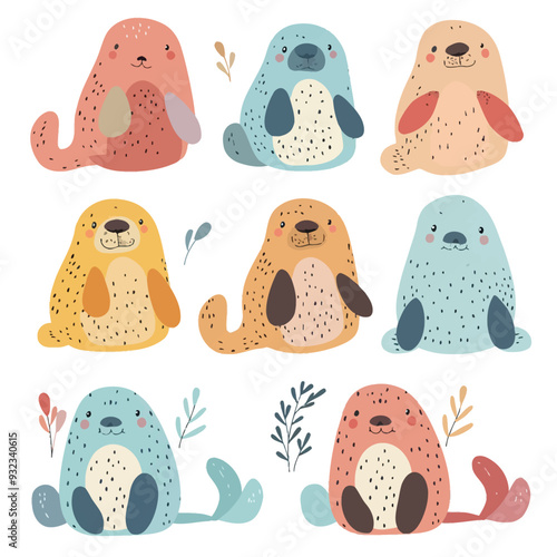 Vector Walrus simple and minimalis