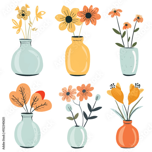 Vector Marigold in vase simple and