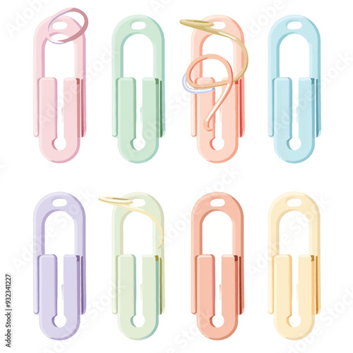 Vector Paper Clips simple and mini