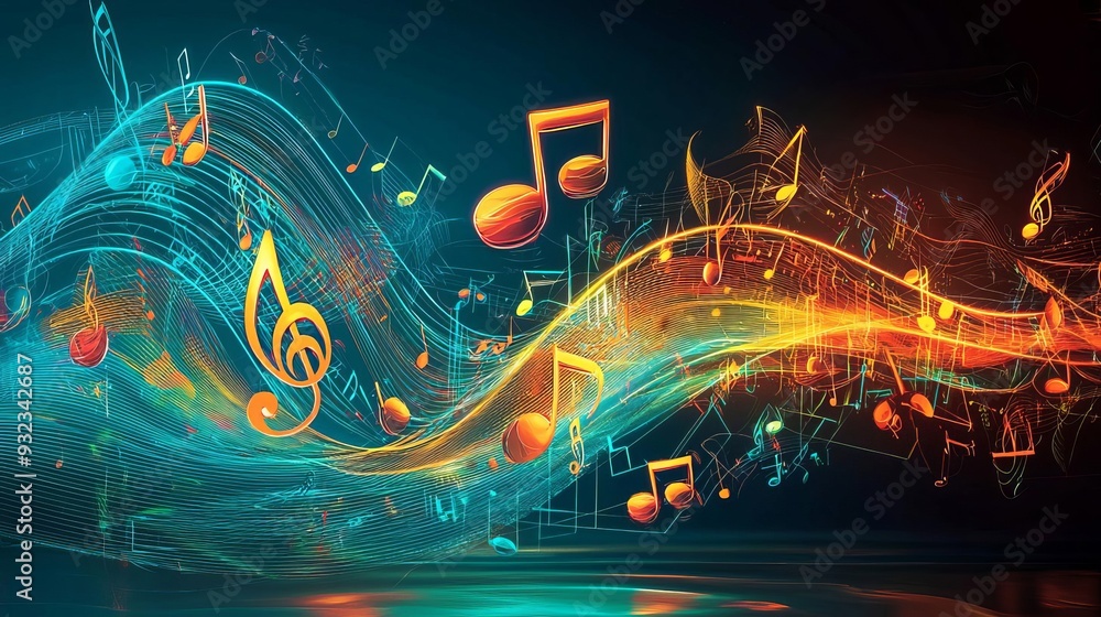 Obraz premium International Music Day Celebration Creativity Vibrant street festival with musicians from around the world playing diverse instruments