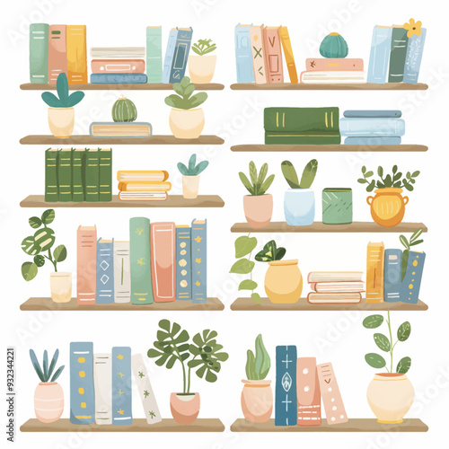 Vector Bookshelf simple and minima