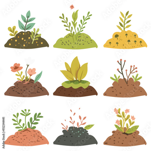 Vector Compost Pile simple and min