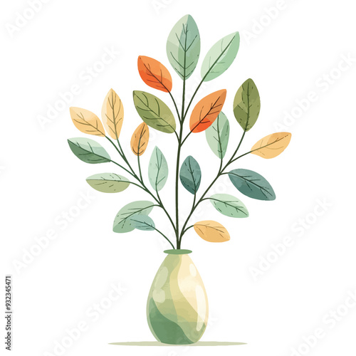 Vector Linden Tree in vase simple