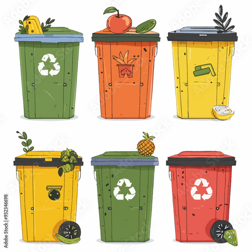 Vector Compost Bin simple and mini