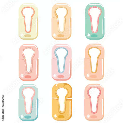 Vector Paper Clips simple and mini
