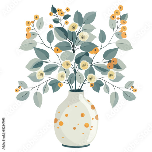 Vector Linden Tree in vase simple