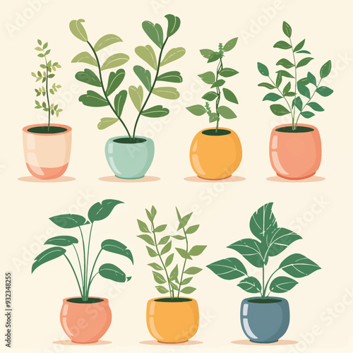 Vector Potted Plant simple and min