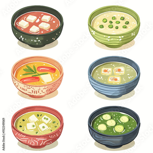 Vector Miso Soup simple and minima