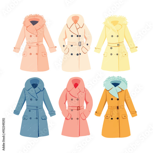 Vector Winter Coat simple and mini