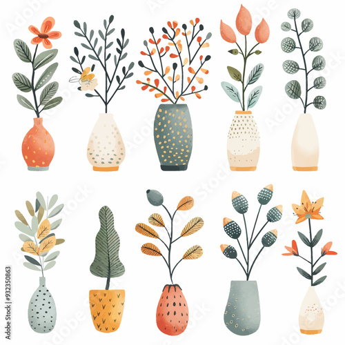 Vector Chestnut Tree in vase simpl