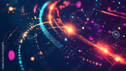 Dynamic depiction of customer lifecycle and lead nurturing showcasing the importance of engagement retention and feedback loops with vibrant interconnected visuals