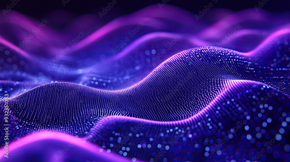 Abstract tech particles grid landscape background Abstract tech particles grid landscape background