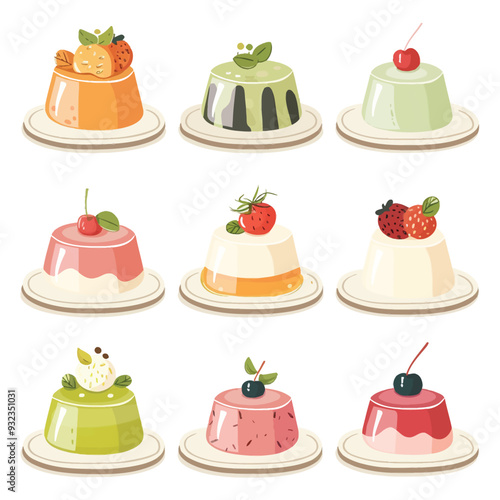 Vector Panna Cotta simple and mini