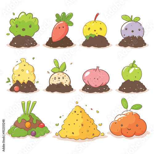 Vector Compost Pile simple and min