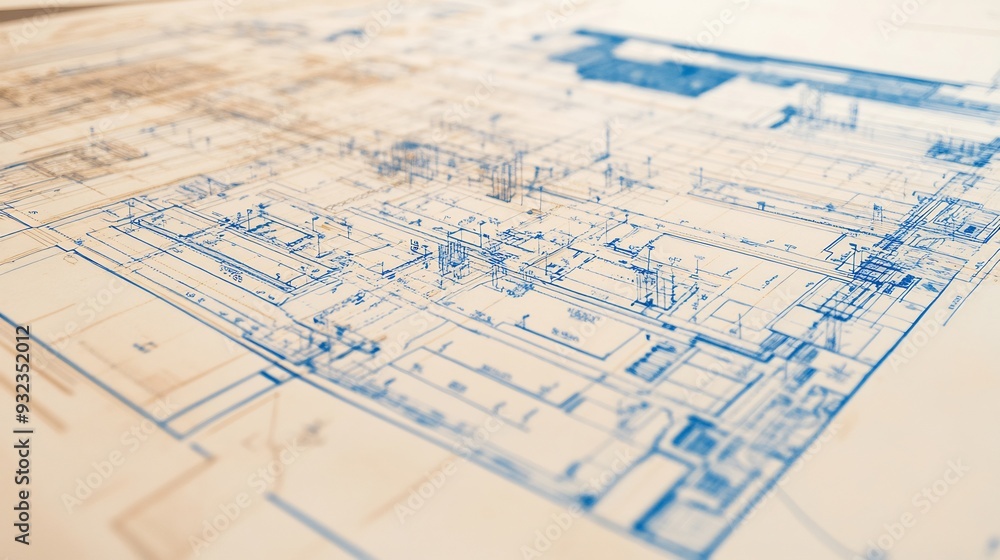 Detailed blueprint for a construction site featuring site planning zoning and safety measures with precise detailed annotations Detailed blueprint for a construction site featuring site planning zoning and safety measures with precise detailed annotations